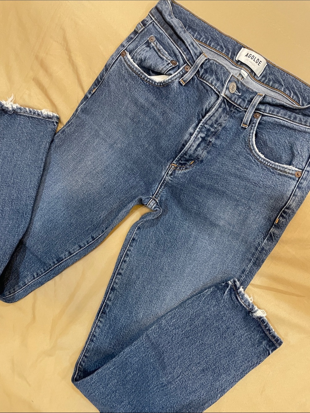 AGOLDE High-Rise Narrow Leg Blue Denim Women’s Jeans Sz 27